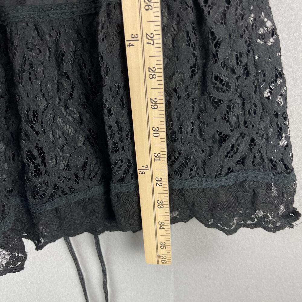 Whimsigoth Fairy Witchy Dress Womens Medium Black Lace Sheer Ruffle Goth Grunge - Picture 11 of 16